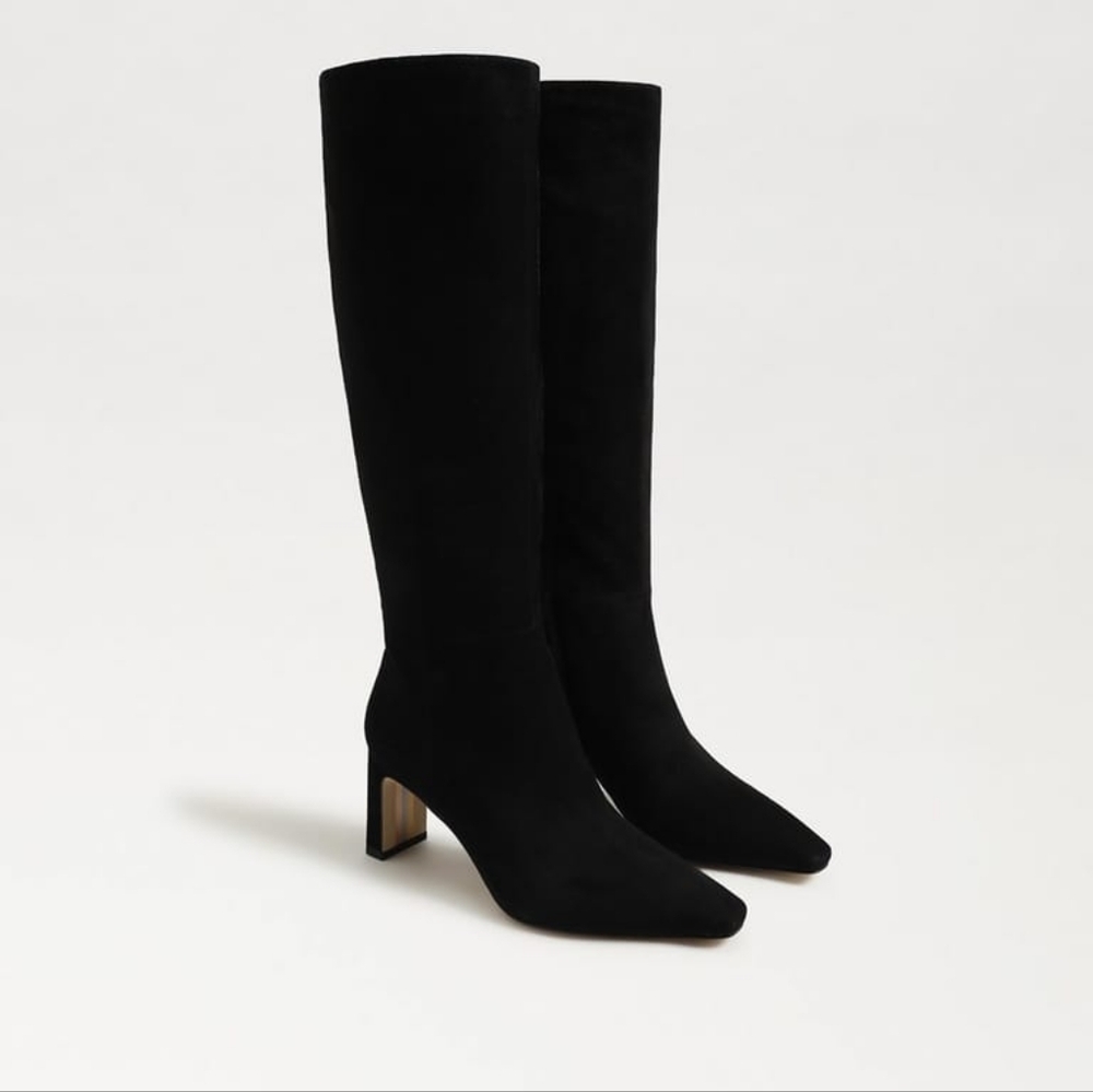 Sam Edelman Sylvia Wide Calf Knee High Black Suede Boot